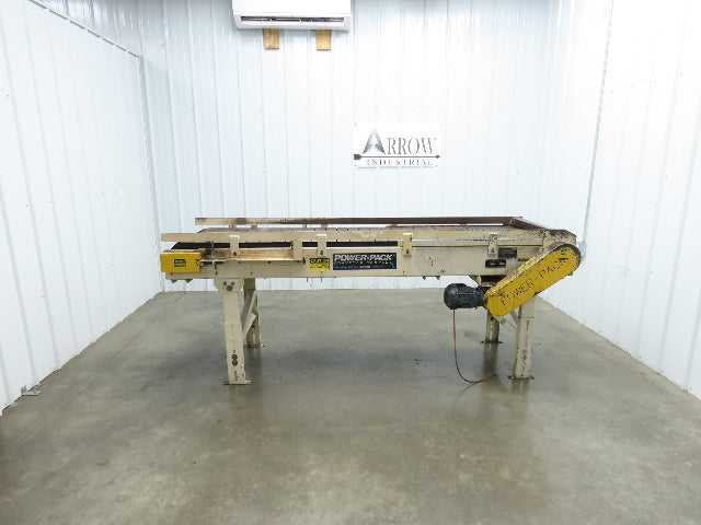Power-Pack 24"x 8'  Steel Slat Belt Conveyor .33Hp 230/460V Chain Drive 16FPM