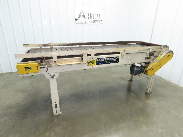 Power-Pack 24"x 8'  Steel Slat Belt Conveyor .33Hp 230/460V Chain Drive 16FPM