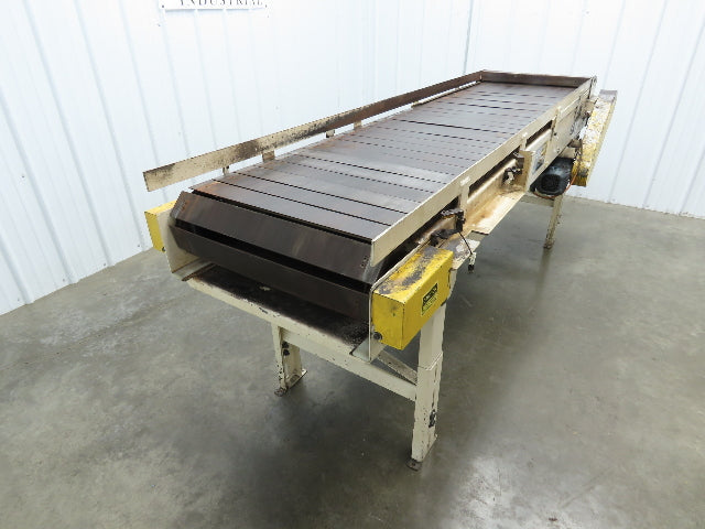 Power-Pack 24"x 8'  Steel Slat Belt Conveyor .33Hp 230/460V Chain Drive 16FPM