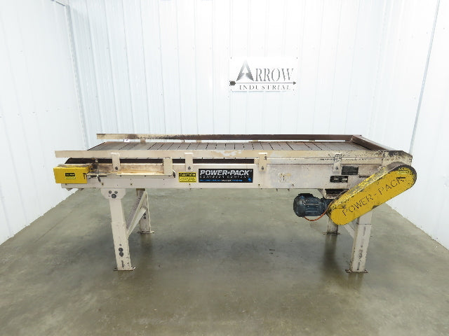 Power-Pack 24"x 8'  Steel Slat Belt Conveyor .33Hp 230/460V Chain Drive 16FPM