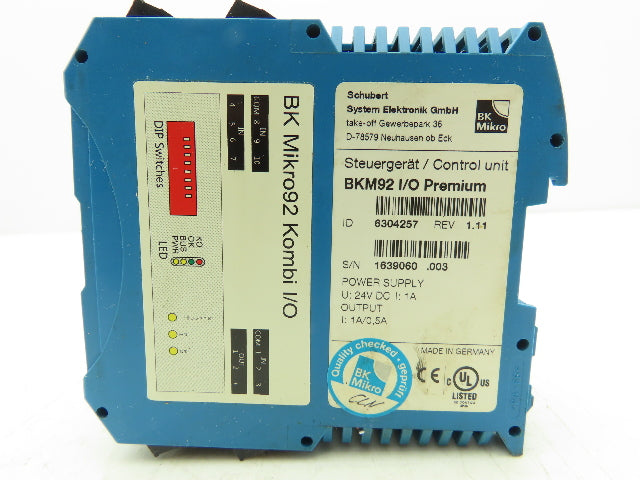 Schubert BKM92 I/O Pemium BK Mikro92 Kombi Industrial Monitoring Control Unit