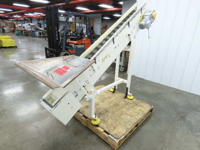 Direct Conveyors Incline Parts Conveyor 6" Steel Cleated Belt 230/460V 89"OAL