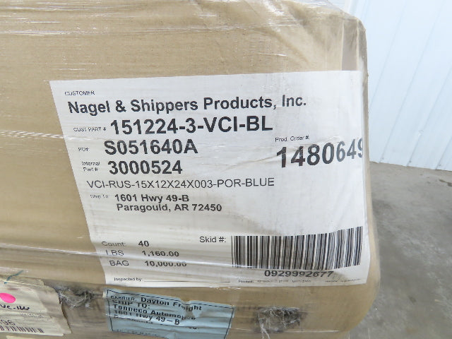 Nagel & Shippers Blue Poly Bags Vapor Corrosion Inhibitor 15x12x24x.003" 250 ct
