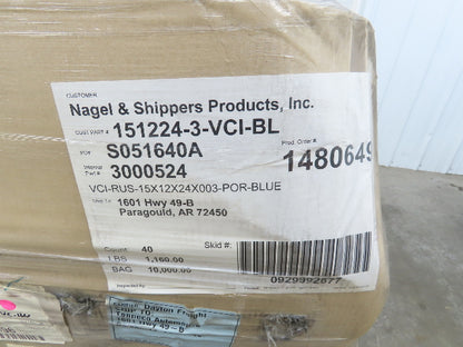 Nagel & Shippers Blue Poly Bags Vapor Corrosion Inhibitor 15x12x24x.003" 250 ct