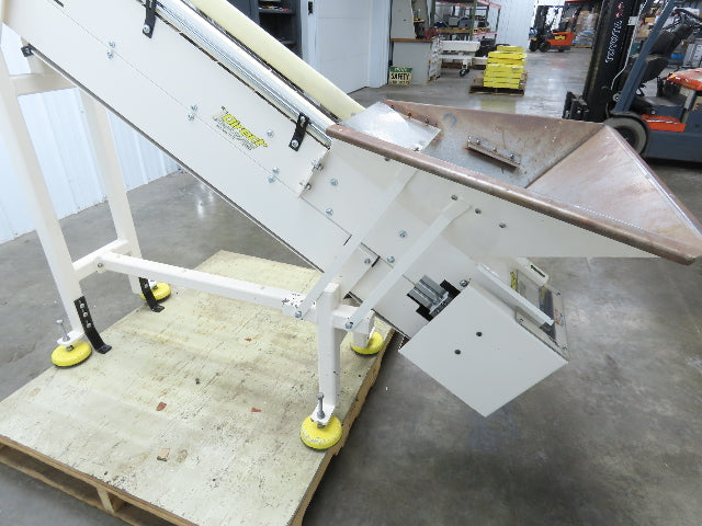Direct Conveyors Incline Parts Conveyor 6" Steel Cleated Belt 89"OAL  *No Motor*