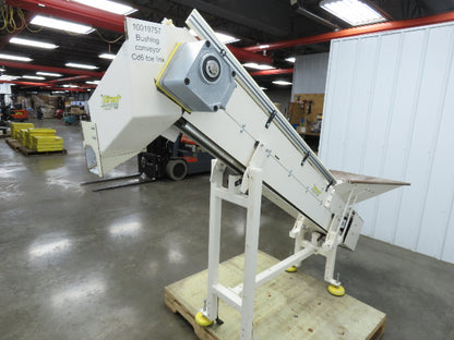 Direct Conveyors Incline Parts Conveyor 6" Steel Cleated Belt 89"OAL  *No Motor*