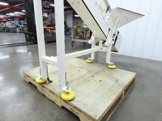 Direct Conveyors Incline Parts Conveyor 6" Steel Cleated Belt 89"OAL  *No Motor*