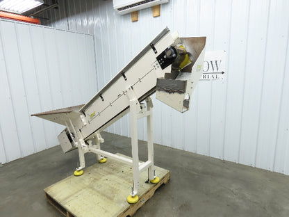 Direct Conveyors Incline Parts Conveyor 6" Steel Cleated Belt 89"OAL  *No Motor*