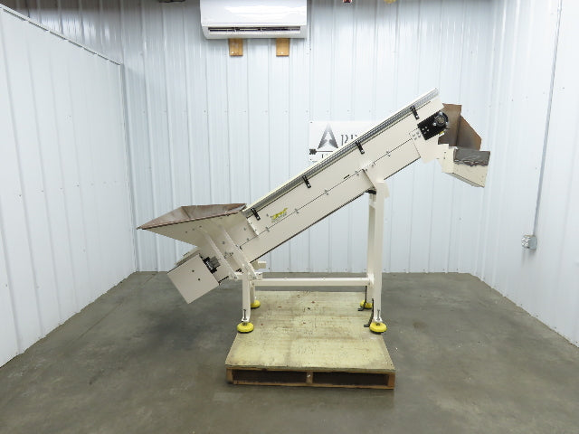 Direct Conveyors Incline Parts Conveyor 6" Steel Cleated Belt 89"OAL  *No Motor*