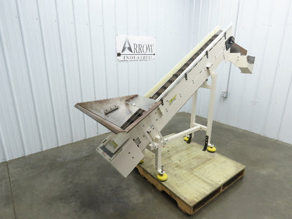Direct Conveyors Incline Parts Conveyor 6" Steel Cleated Belt 89"OAL  *No Motor*