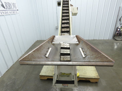Direct Conveyors Incline Parts Conveyor 6" Steel Cleated Belt 89"OAL  *No Motor*