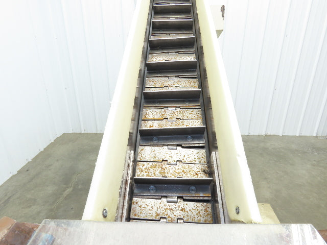 Direct Conveyors Incline Parts Conveyor 6" Steel Cleated Belt 89"OAL  *No Motor*