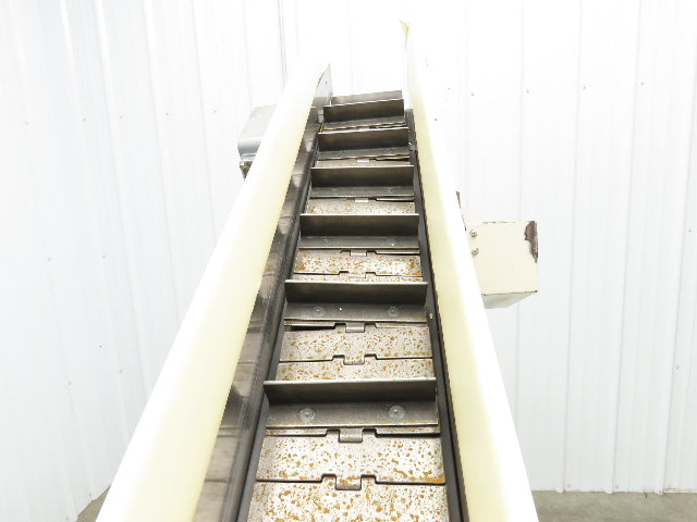 Direct Conveyors Incline Parts Conveyor 6" Steel Cleated Belt 89"OAL  *No Motor*