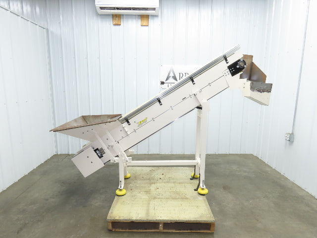 Direct Conveyors Incline Parts Conveyor 6" Steel Cleated Belt 89"OAL  *No Motor*