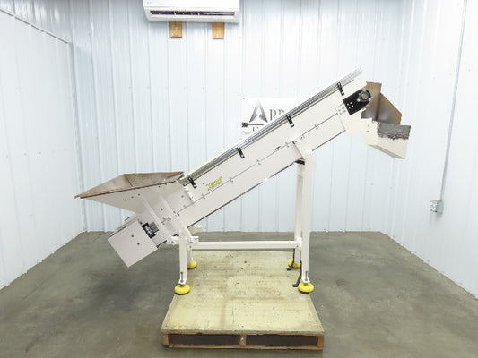 Direct Conveyors Incline Parts Conveyor 6" Steel Cleated Belt 89"OAL  *No Motor*