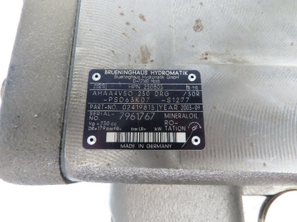 Brueninghaus Hydromatik Hydraulic Piston Pump 100 GPM 179 Bar Through Drive