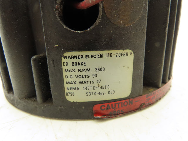 Warner Electric EM 180-20FBB Motor Brake 3600RPM 90VDC 30W 145TC