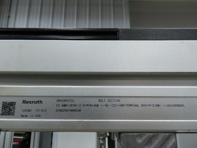 Rexroth CS: 400-1010-12 M/MIN-460 Transverse Belt Conveyor 400mm x 1010mm 3PH