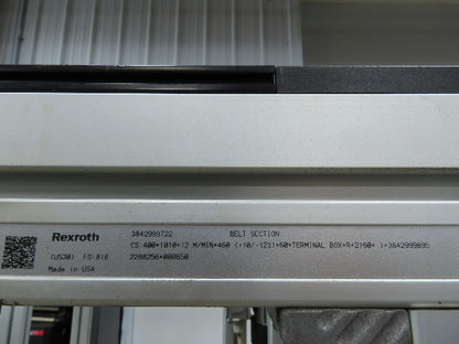 Rexroth CS: 400-1010-12 M/MIN-460 Transverse Belt Conveyor 400mm x 1010mm 3PH