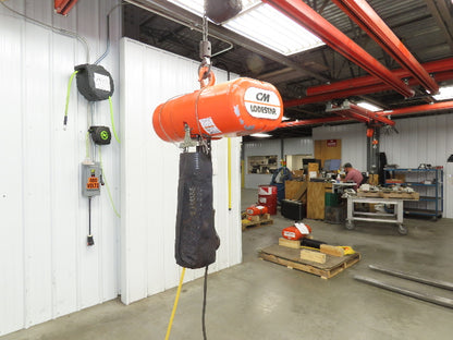 CM Lodestar Model L 1 Ton 2000lb Electric Chain Hoist 21' Lift 16 FPM 3PH 480V