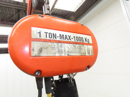 CM Lodestar Model L 1 Ton 2000lb Electric Chain Hoist 21' Lift 16 FPM 3PH 480V