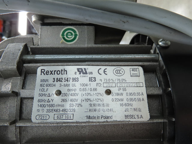 Rexroth CS: 480-1010-12 M/MIN-460 Transverse Belt Conveyor 480mm x 1010mm 3PH