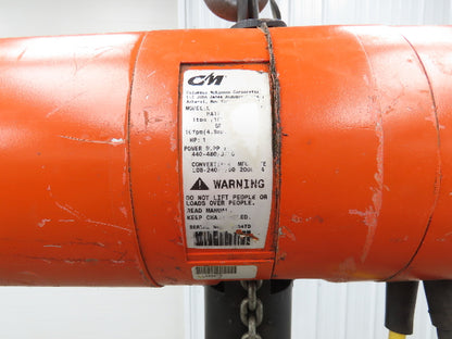 CM Lodestar Model L 1 Ton 2000lb Electric Chain Hoist 30' Lift 16 FPM 3PH 480V