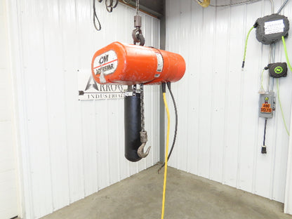 CM Lodestar Model L 1 Ton 2000lb Electric Chain Hoist 30' Lift 16 FPM 3PH 480V