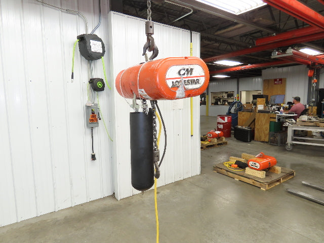CM Lodestar Model L 1 Ton 2000lb Electric Chain Hoist 30' Lift 16 FPM 3PH 480V