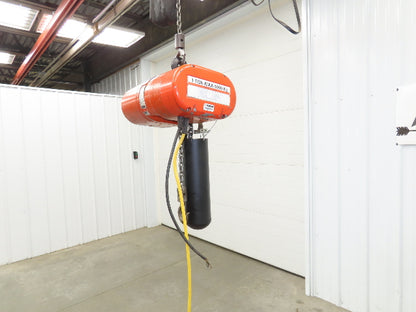 CM Lodestar Model L 1 Ton 2000lb Electric Chain Hoist 30' Lift 16 FPM 3PH 480V
