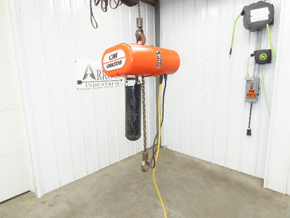 CM Lodestar Model L 1 Ton 2000lb Electric Chain Hoist 20' Lift 16 FPM 3PH 480V