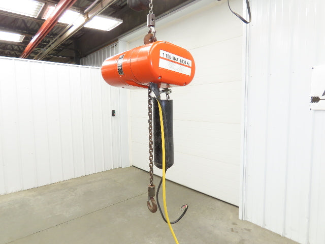 CM Lodestar Model L 1 Ton 2000lb Electric Chain Hoist 20' Lift 16 FPM 3PH 480V