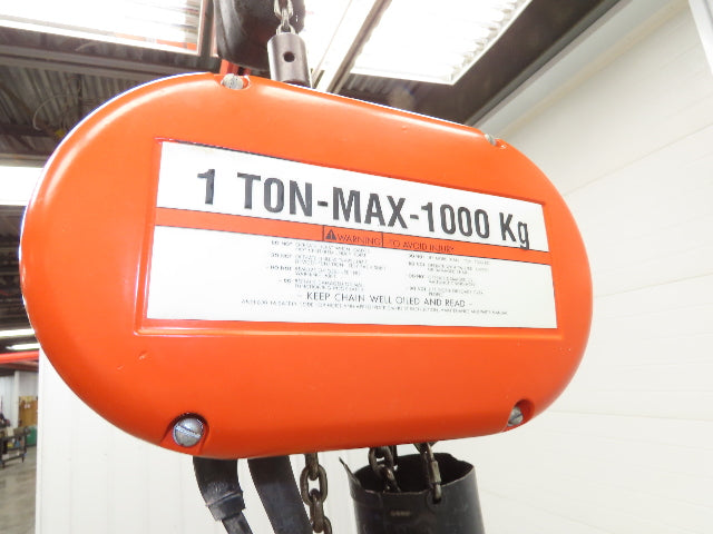 CM Lodestar Model L 1 Ton 2000lb Electric Chain Hoist 20' Lift 16 FPM 3PH 480V