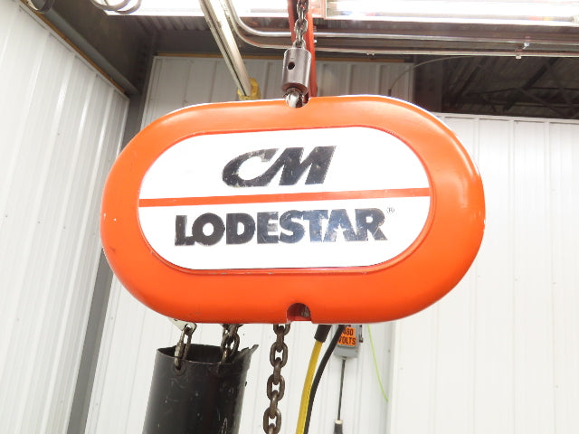 CM Lodestar Model L 1 Ton 2000lb Electric Chain Hoist 20' Lift 16 FPM 3PH 480V