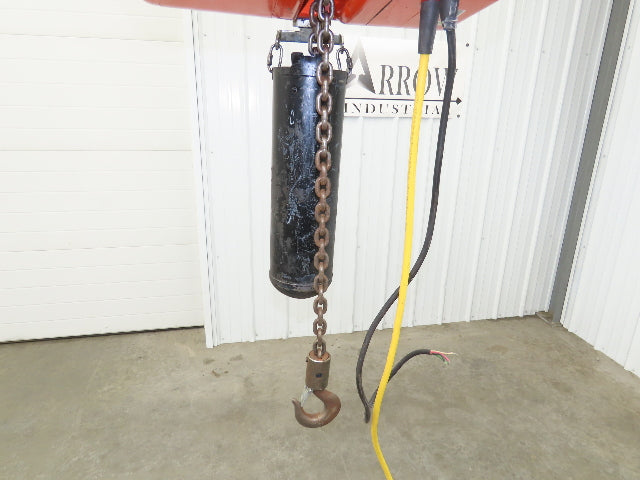 CM Lodestar Model L 1 Ton 2000lb Electric Chain Hoist 20' Lift 16 FPM 3PH 480V