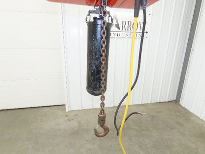 CM Lodestar Model L 1 Ton 2000lb Electric Chain Hoist 20' Lift 16 FPM 3PH 480V