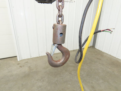CM Lodestar Model L 1 Ton 2000lb Electric Chain Hoist 20' Lift 16 FPM 3PH 480V