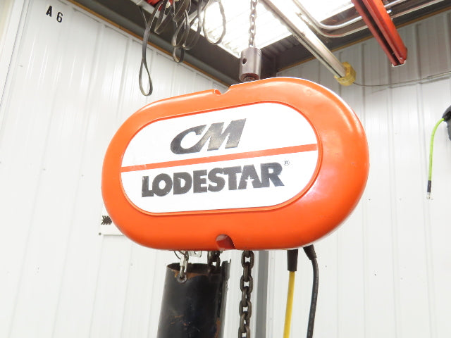 CM Lodestar Model L 1 Ton 2000lb Electric Chain Hoist 20' Lift 16 FPM 480V 3PH
