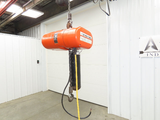 CM Lodestar Model L 1 Ton 2000lb Electric Chain Hoist 20' Lift 16 FPM 480V 3PH