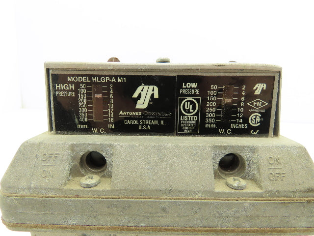 Antunes Controls HLGP-A M1 Dual Gas Pressure Control Switch 3/8"NPT