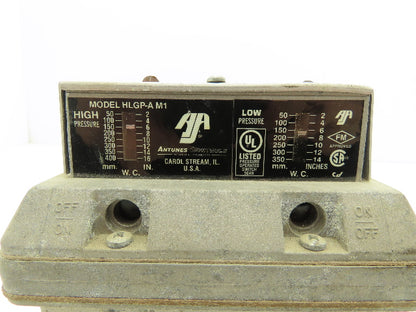 Antunes Controls HLGP-A M1 Dual Gas Pressure Control Switch 3/8"NPT