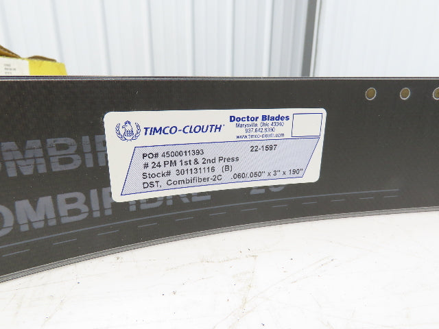 Timco Clouth DST Combifiber-2C Doctor Blade .060/.050"x 3"x 190"L Print Press