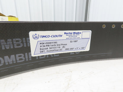 Timco Clouth DST Combifiber-2C Doctor Blade .060/.050"x 3"x 190"L Print Press