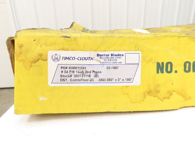 Timco Clouth DST Combifiber-2C Doctor Blade .060/.050"x 3"x 190"L Print Press