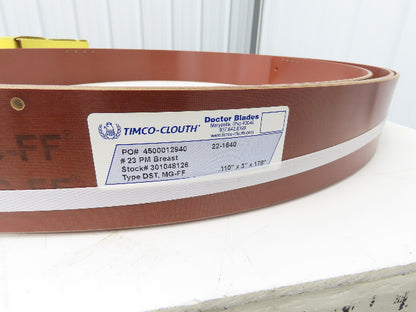 Timco Clouth Type DST MG-FF Composite Doctor Blade .110"x 3"x 178"L Print Press