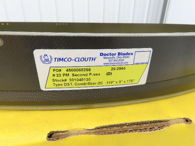 Timco Clouth DST Combifiber-2C Doctor Blade .110"x 3"x 175"L Print Press