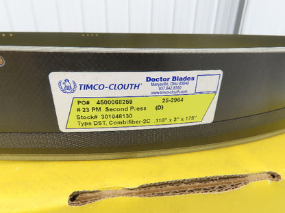 Timco Clouth DST Combifiber-2C Doctor Blade .110"x 3"x 175"L Print Press