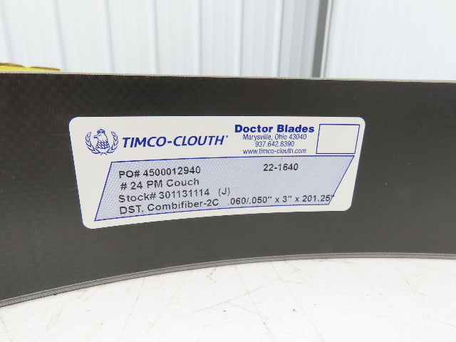Timco Clouth DST Combifiber-2C Doctor Blade .060/.050"x 3"x 201.25" Print Press
