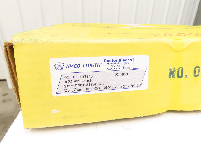 Timco Clouth DST Combifiber-2C Doctor Blade .060/.050"x 3"x 201.25" Print Press