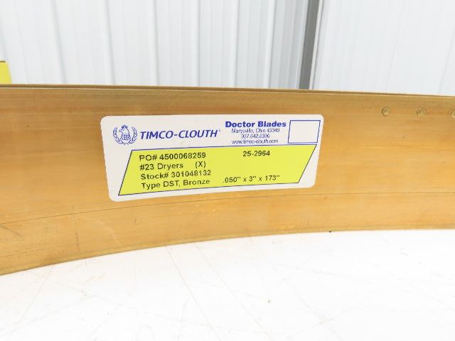 Timco-Clouth DST Bronze Doctor Blade .050"x 3"x 173"L Print Press Coater